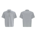 Men's black loose fit square collar short sleeve polo shirt