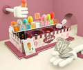 Kids ice cream math play set with colourful number sign, ice cream balls, and cards for role play
