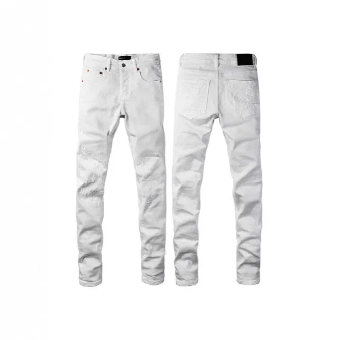 Men's black slim fit cotton jeans with straight leg pencil pants design and button fly