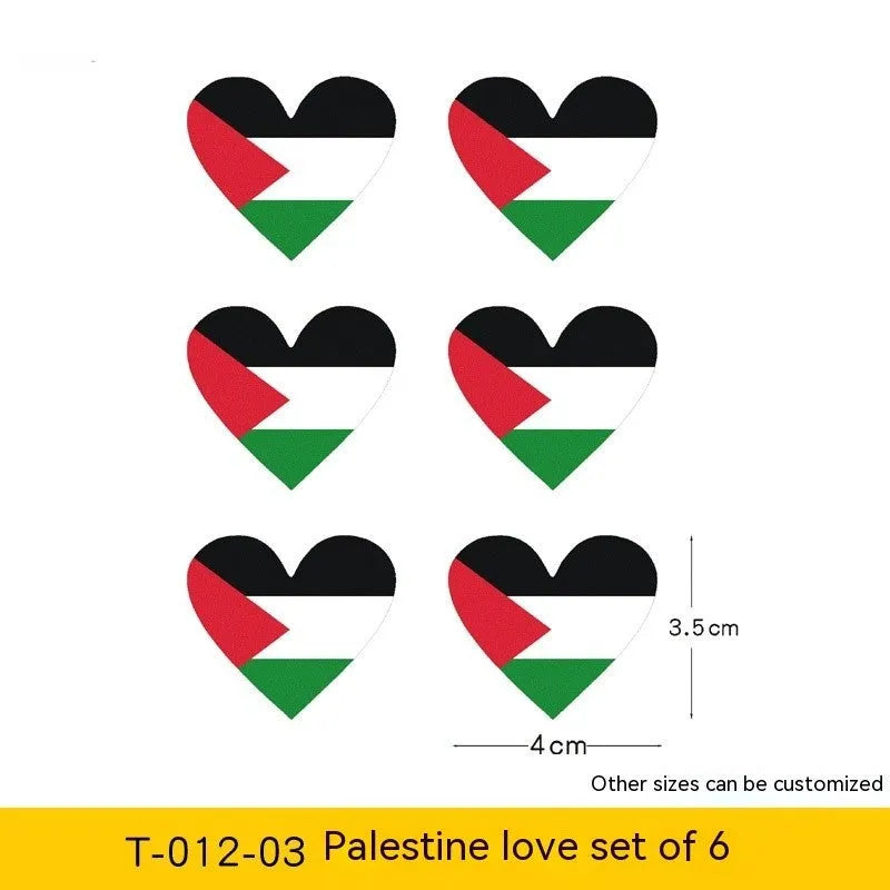 Palestinian flag car decal sticker on vehicle window showing three design options