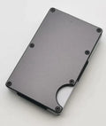 Aluminium grey carbon fibre credit card wallet with RFID protection holding multiple cards