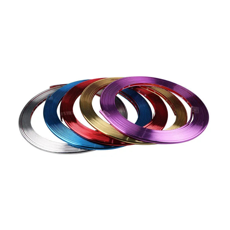 Electroplated purple PVC wheel trim roll with anti-collision strip for car decoration
