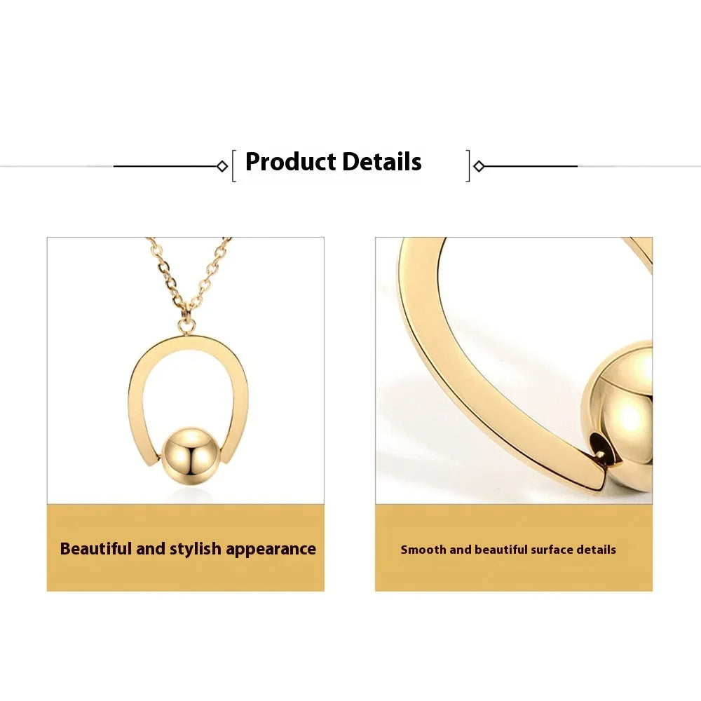 Stainless steel necklace with geometric pendant and adjustable 21-50cm chain