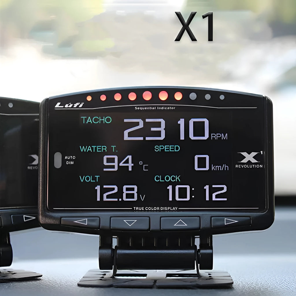X1 automotive OBD diagnostic instrument with LED display and metal casing