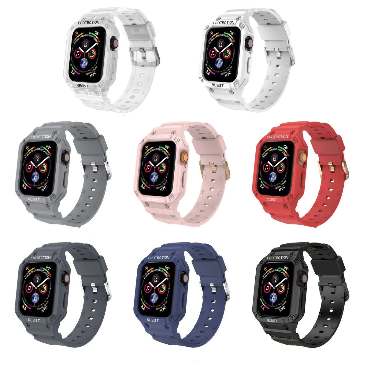 Apple Watch Series 8 soft TPU sport replacement band in multiple colours