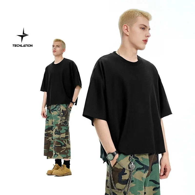 Men's sand grey quick-dry short sleeve pullover shirt with loose fit