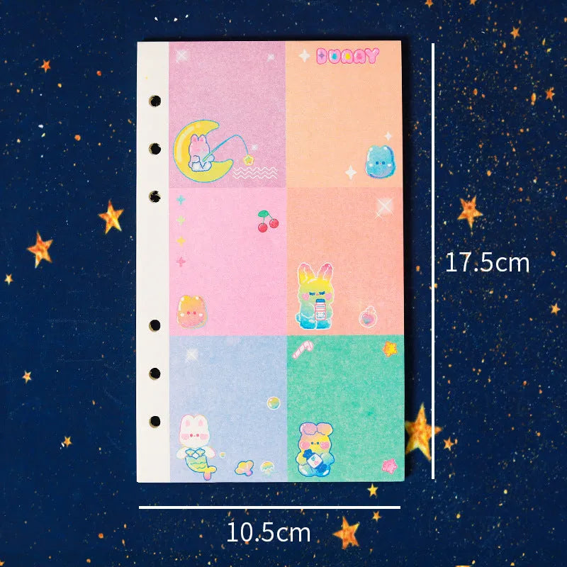 A6 loose leaf notebook with girl heart design, 80 sheets of 70g paper, 6-hole pass type construction