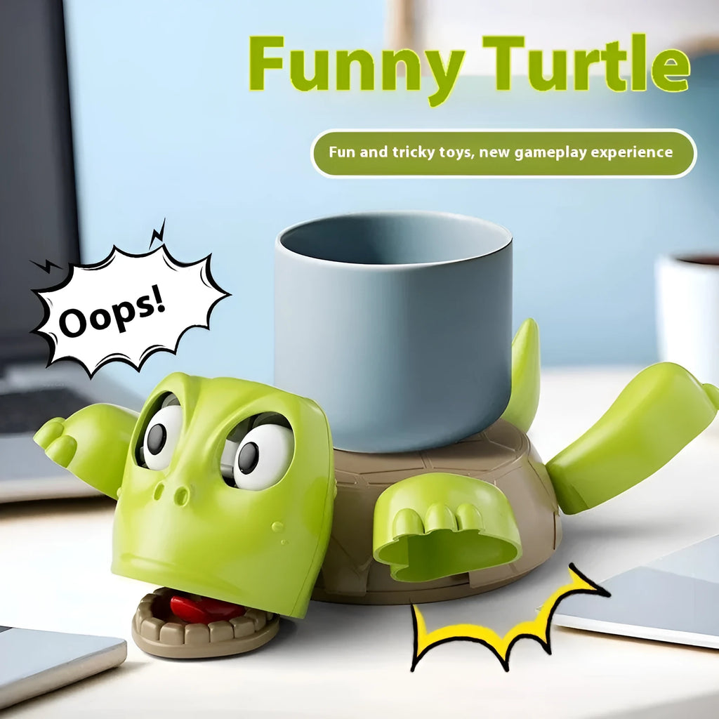 Turtle-shaped ABS plastic coaster in a choice of four colours: light green, dark green, yellow, and wheat starch.