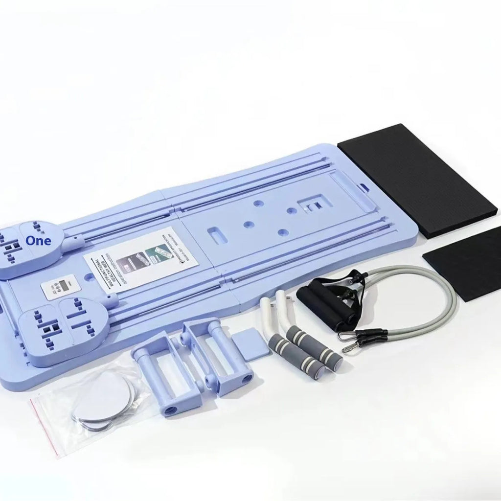 Purple foldable plastic abdominal fitness board for home core exercises.