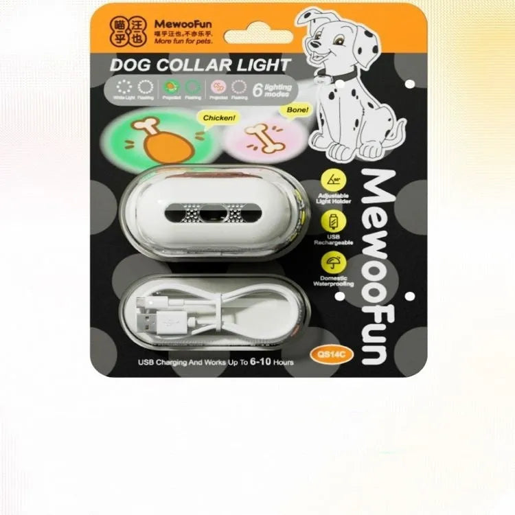 Pet luminous collar light accessory in four colours with hanging ring design for dog and cat safety