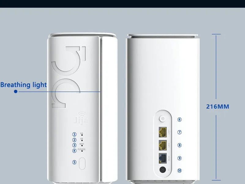 Compact 4G CPE wireless router with data cable and manual for wired to wireless network conversion