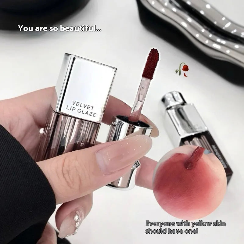 Matte soft mist lipstick in bullet format showing six colour options from neutral to bold shades