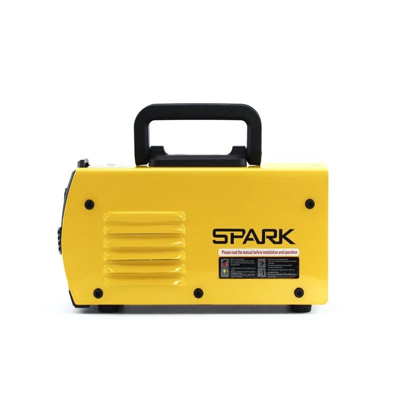 MMA-200MIN DC welding machine with welding tongs, grounding clamp, face shield, and brush hanger accessories