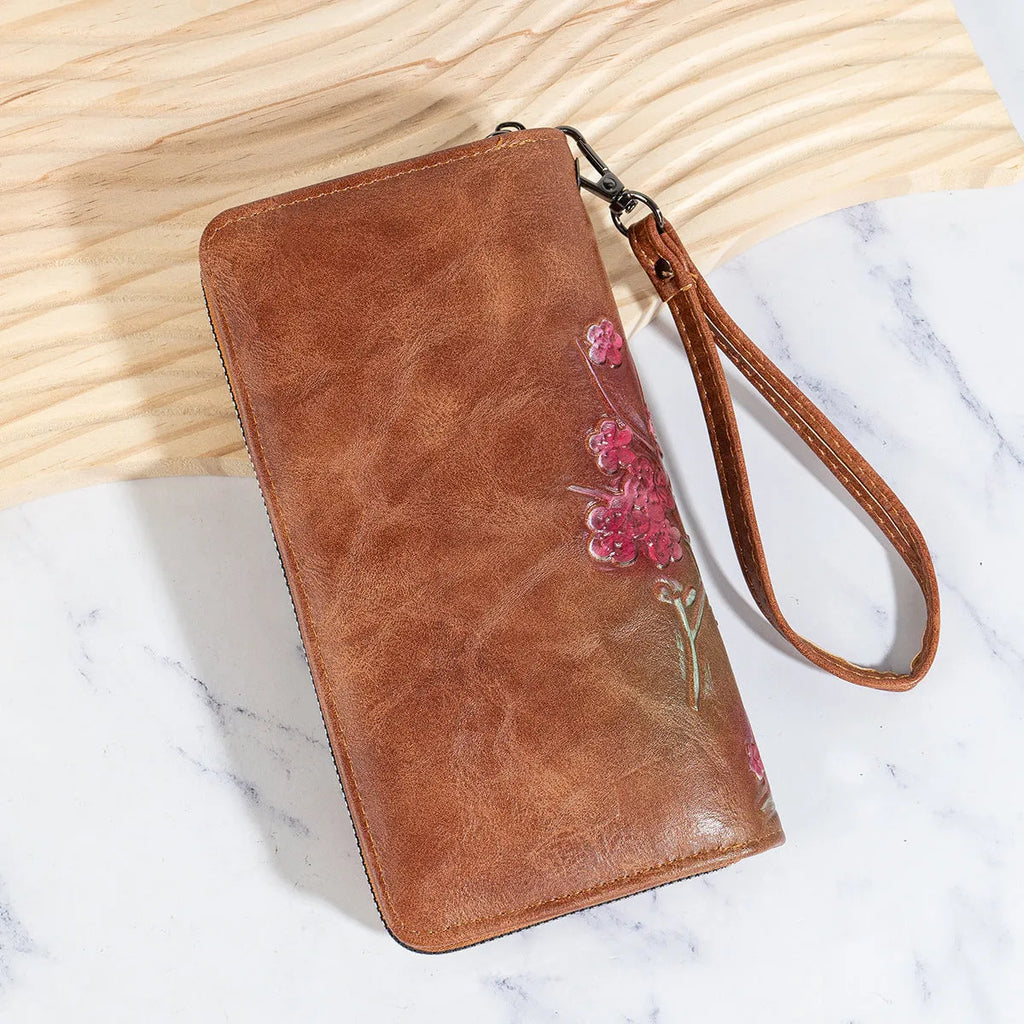 Embossed floral pattern handbag in Chinese style with European American retro design