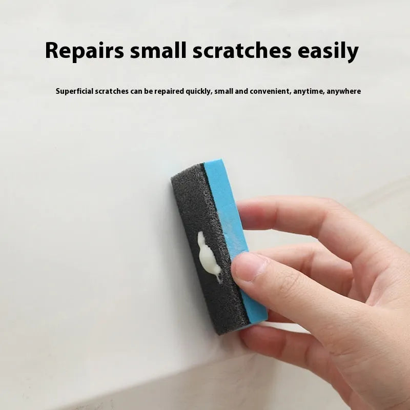 Car repair wax kit with scratch removal compound, brightening compound, and abrasive sponge mop