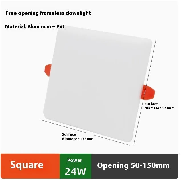 Ultra-thin aluminium LED panel light with circular and square shape options for ceiling mounting