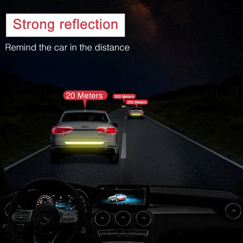 Rear trunk reflective sticker nano adhesive label waterproof in blue red white yellow