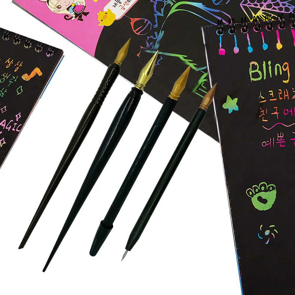 PS plastic scratch pen for children's scratch art paper drawing activities