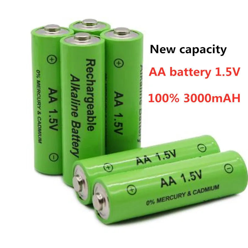 Industrial alkaline rechargeable AA battery with 3000mAh capacity and 1000 charge cycles