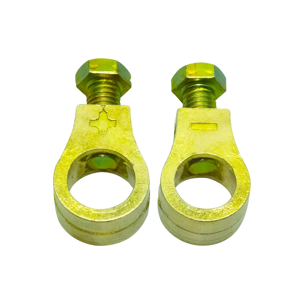 Pure copper automotive battery cable clamp with a patented design for terminal connections.