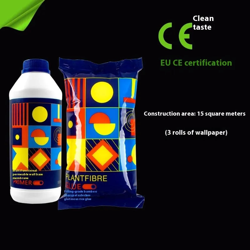 Formaldehyde-free glutinous rice wallpaper glue in 3-roll pack for wall sticking