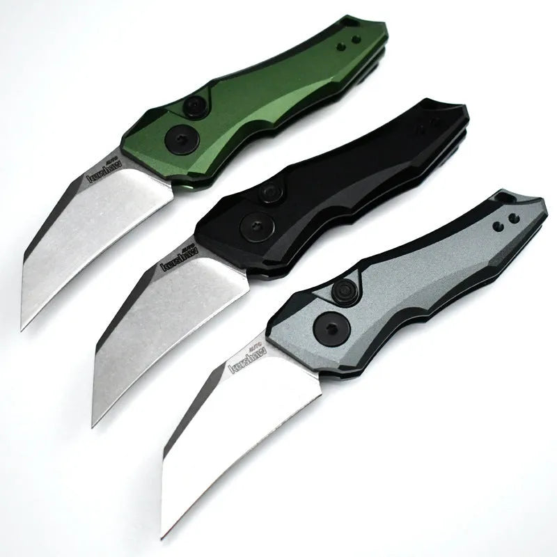 Outdoor folding pocket knife with 150mm length in black, grey, or green colour options