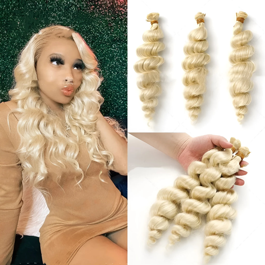 Women's golden chemical fibre hair weft wig in three length options