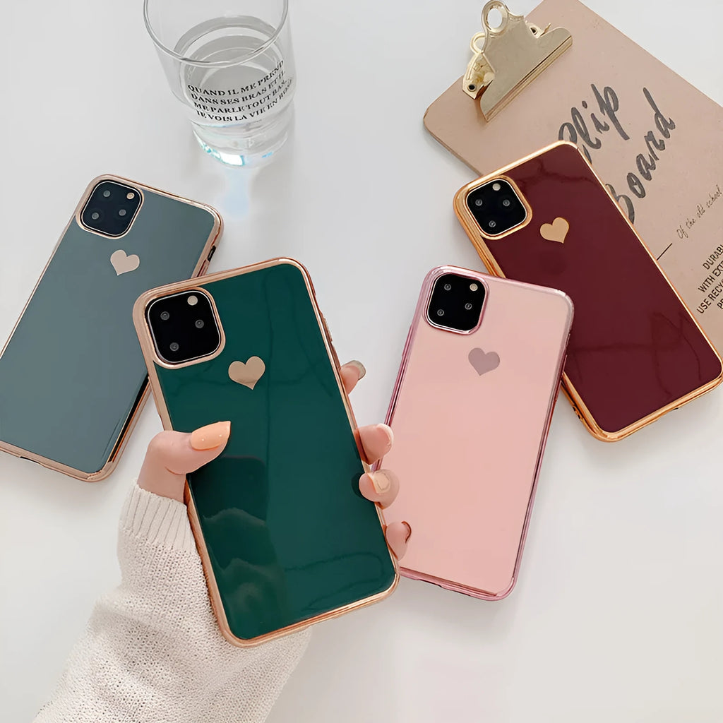 Solid blue TPU back cover case on an iPhone 11 Pro