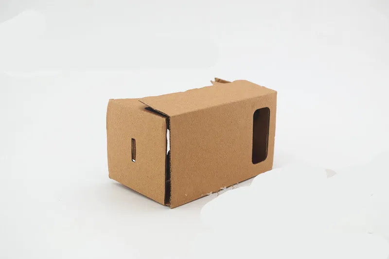 VR Cardboard Glasses kit with magnetic button and adjustable rubber band head strap