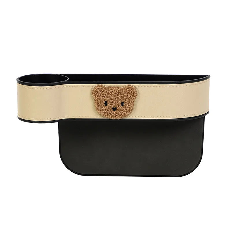 Cartoon bear car seat gap storage organiser box made from PU leather