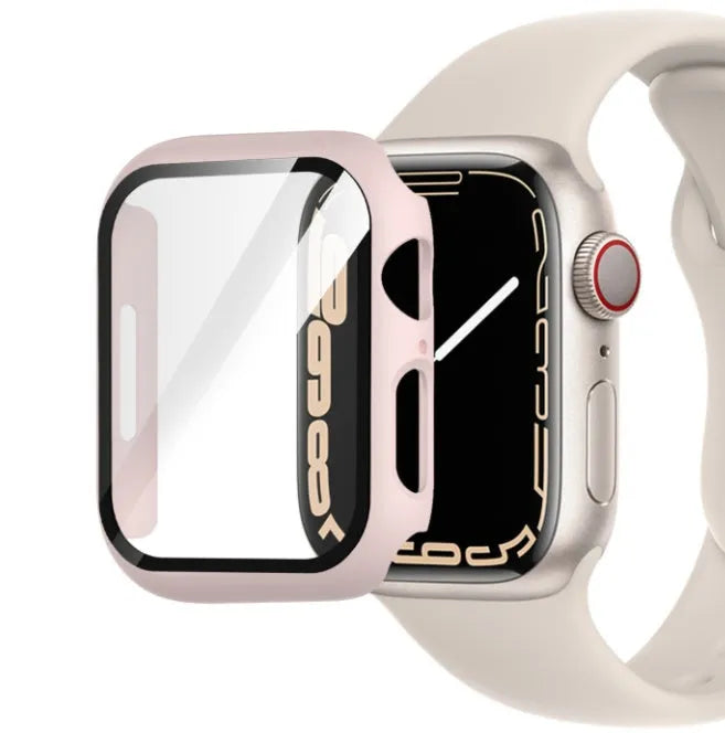 PC tempered film protective case for an Apple Watch in a transparent colour option.