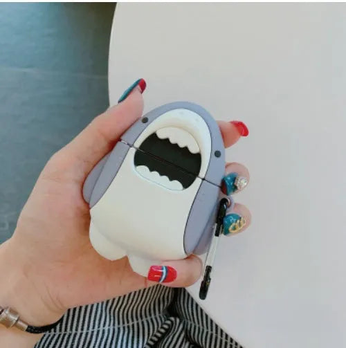 Silicone shark-fin protective cover for Apple AirPods 1st and 2nd generation wireless headphones