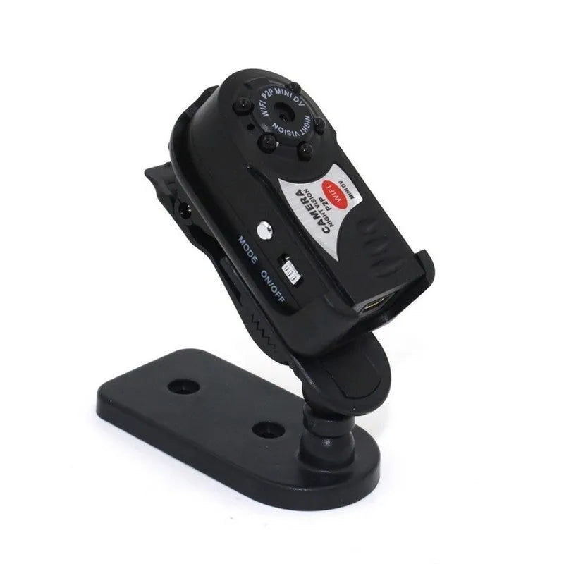 Black WiFi remote surveillance camera with LCD screen showing 16x optical zoom capability