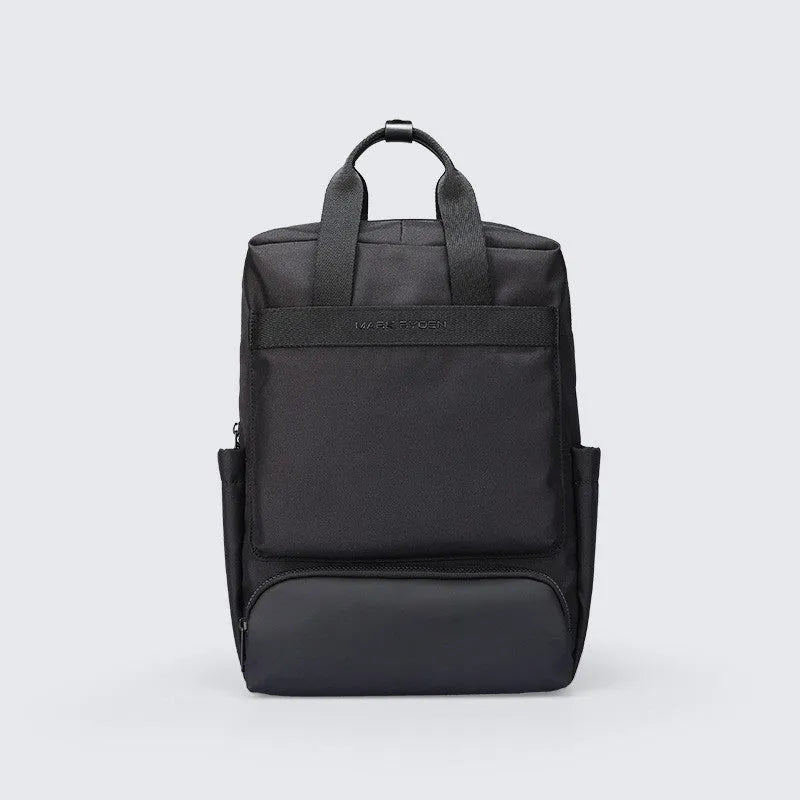 Black Oxford cloth computer backpack with a 20-35 litre capacity for laptop storage.