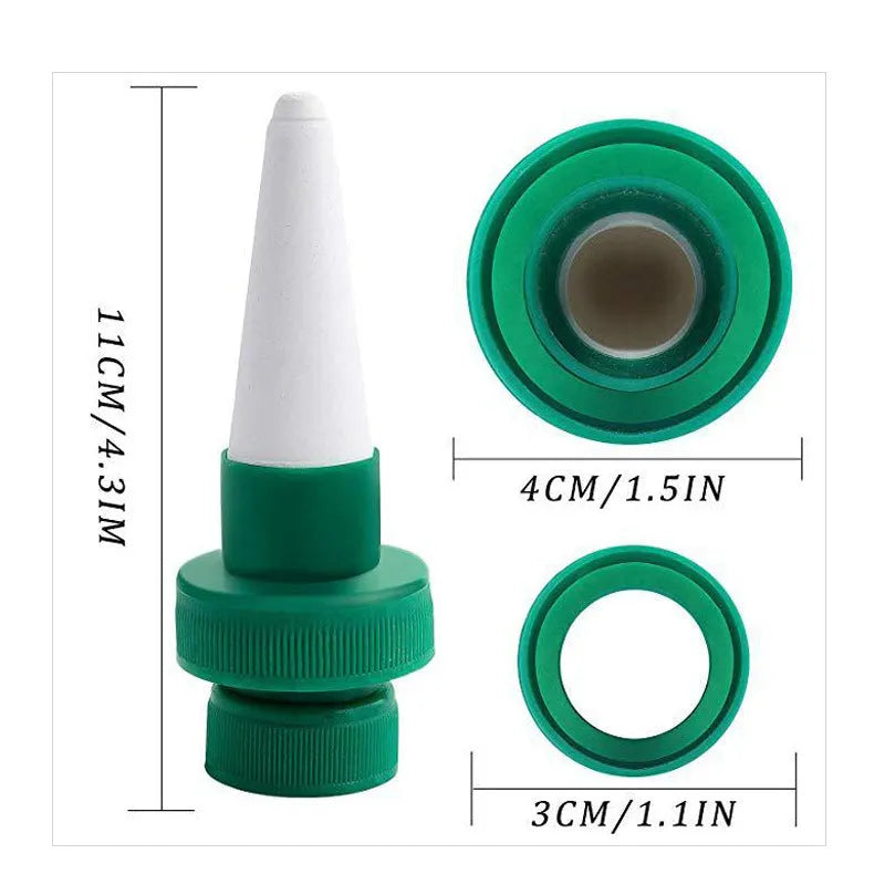Green ceramic plant watering dripper for cola bottle irrigation system