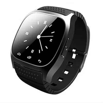 Smart Bluetooth sports watch compatible with iOS and Android smartphones in black colour