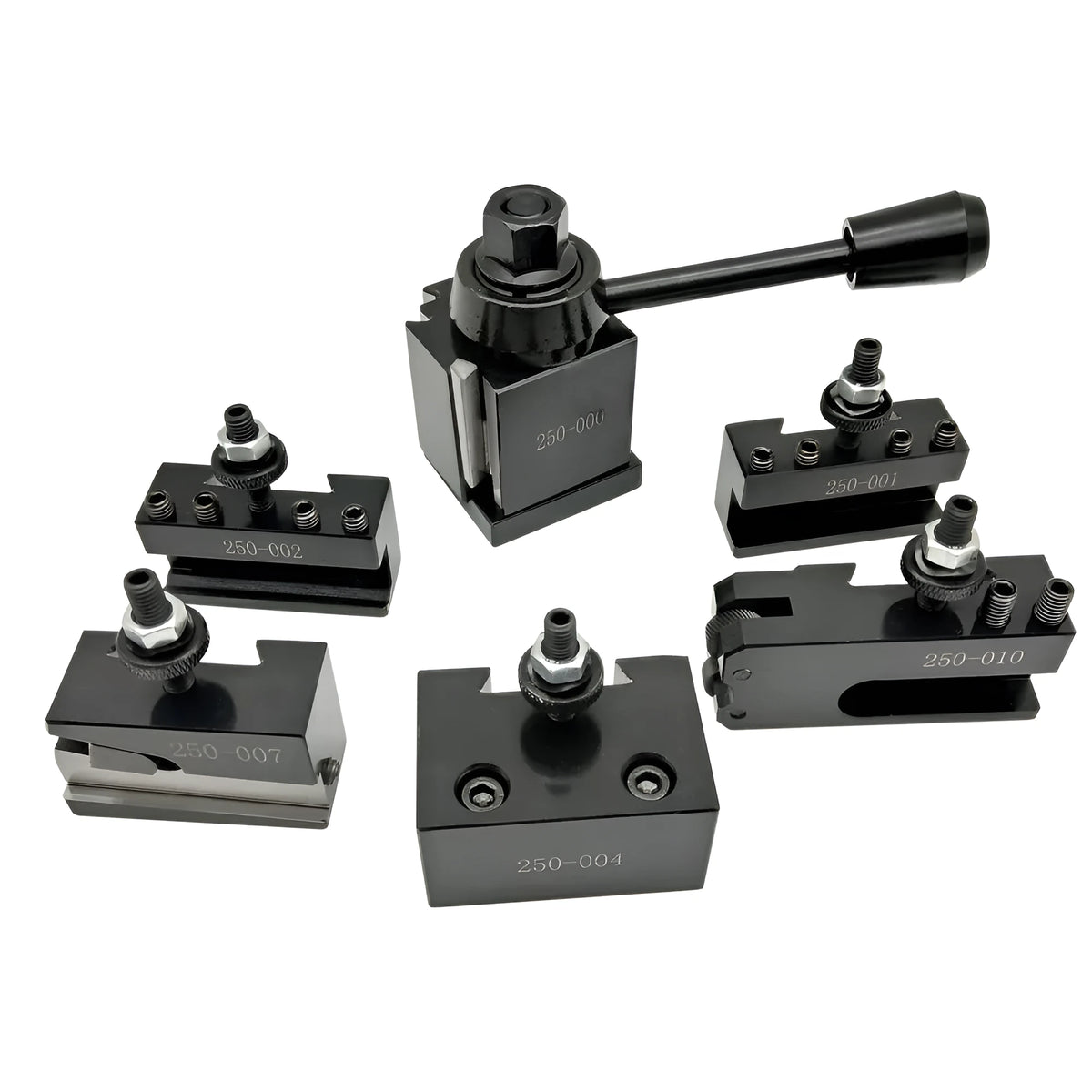 Machifit 250 series steel quick change tool post with wedge gib design for mini lathes.