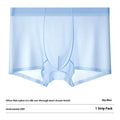 Men's ice silk boxer briefs in seamless traceless design showing white, purple, pink, sky blue and black colour options
