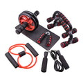 Indoor push-up bracket fitness set with abdominal wheels in multiple colour options