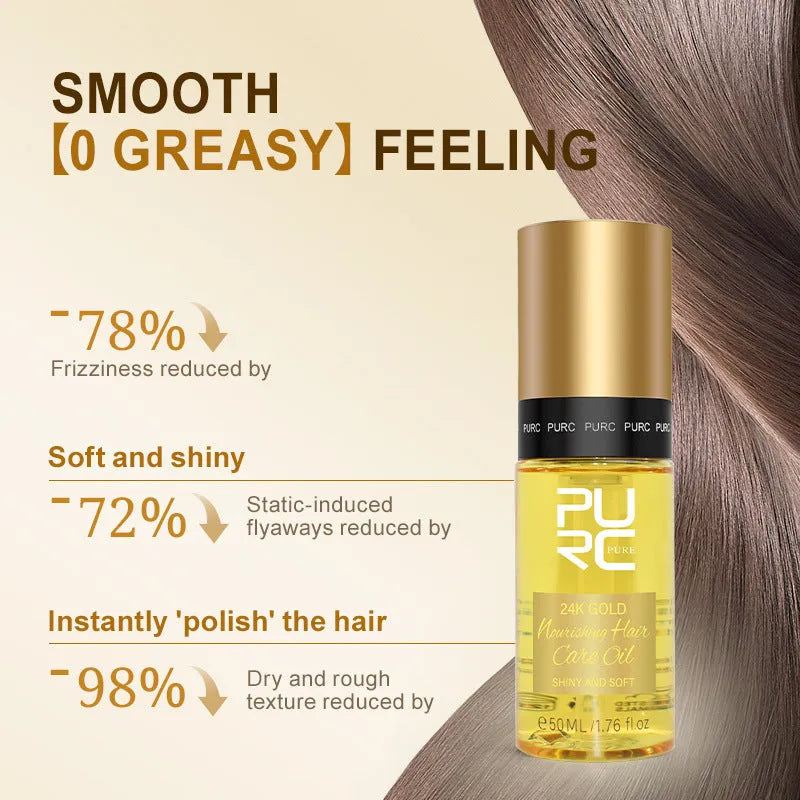 50ml yellow essential oil bottle for curly hair split end and scalp care