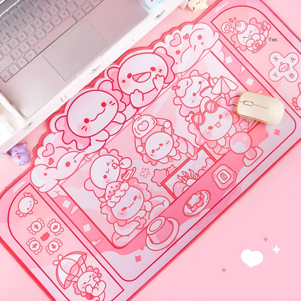 Hexagonal dragon crane machine pattern on 75x40cm cloth gaming mouse pad with wrist support