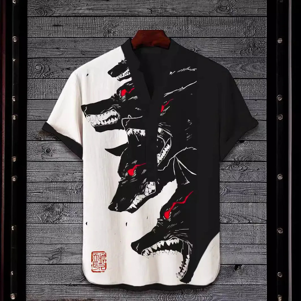Short sleeve t-shirt featuring 3D digital animal print design in polyester fabric