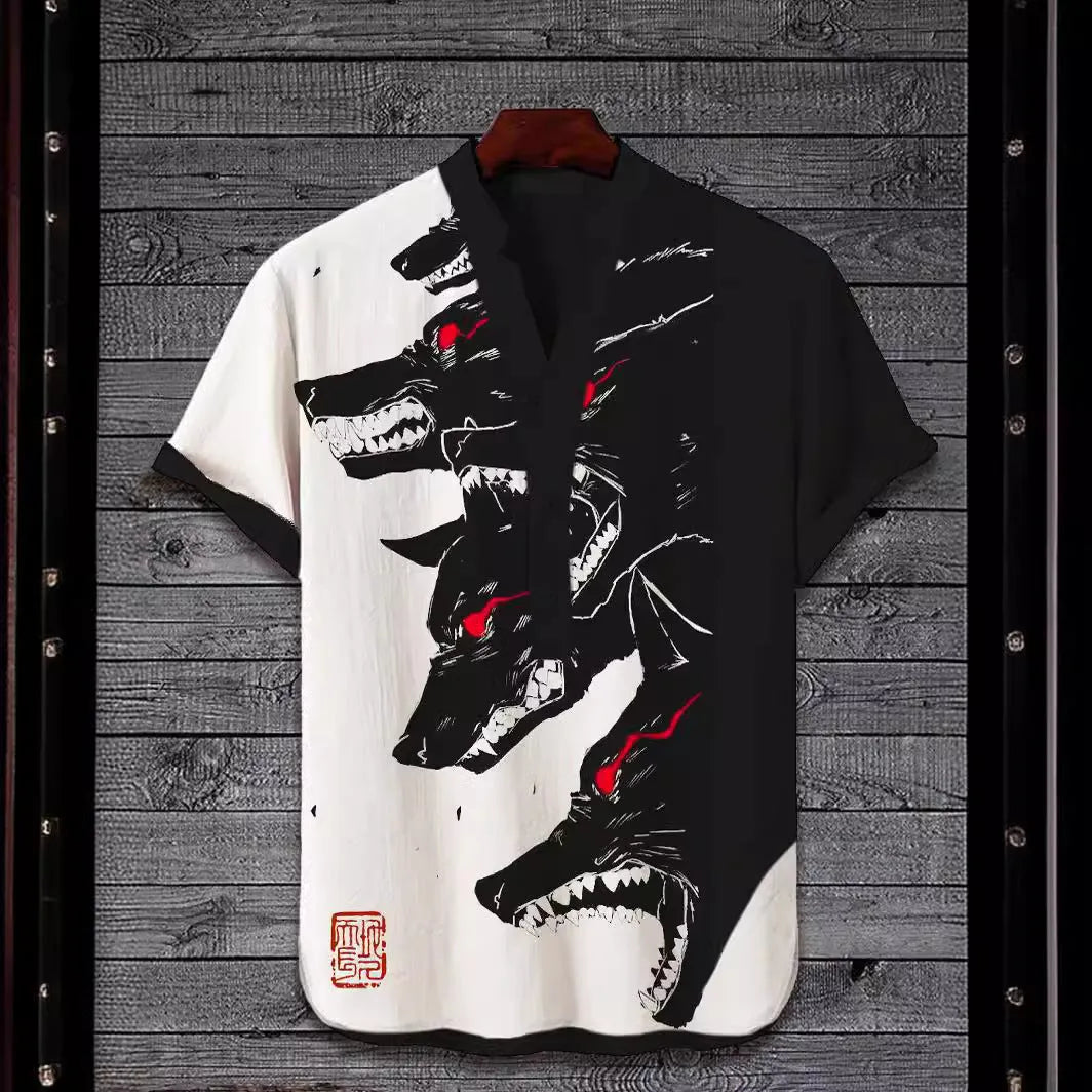 Short sleeve t-shirt featuring 3D digital animal print design in polyester fabric