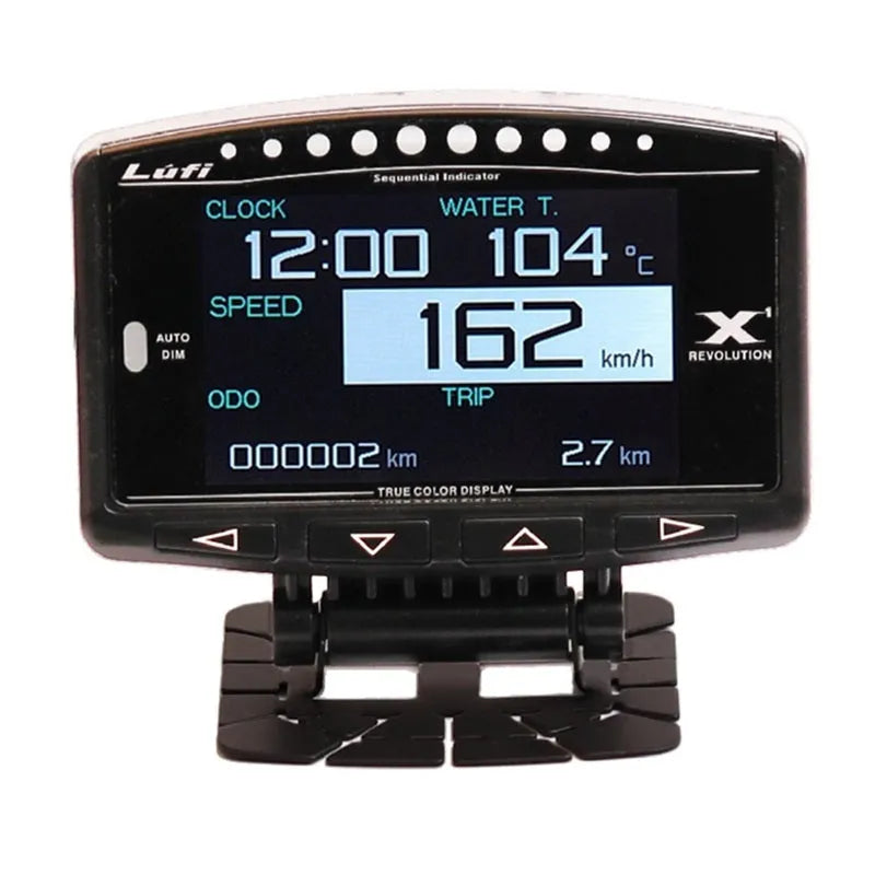 X1 automotive OBD diagnostic instrument with LED display and metal casing