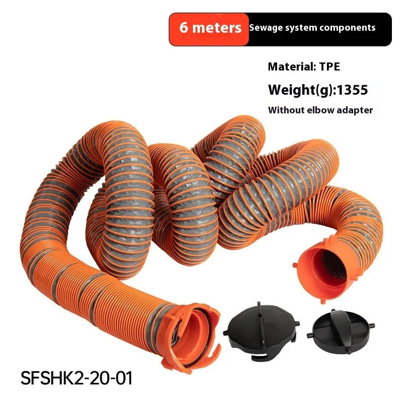 90 degree rotary elbow joint for caravan sewage hose in PP material