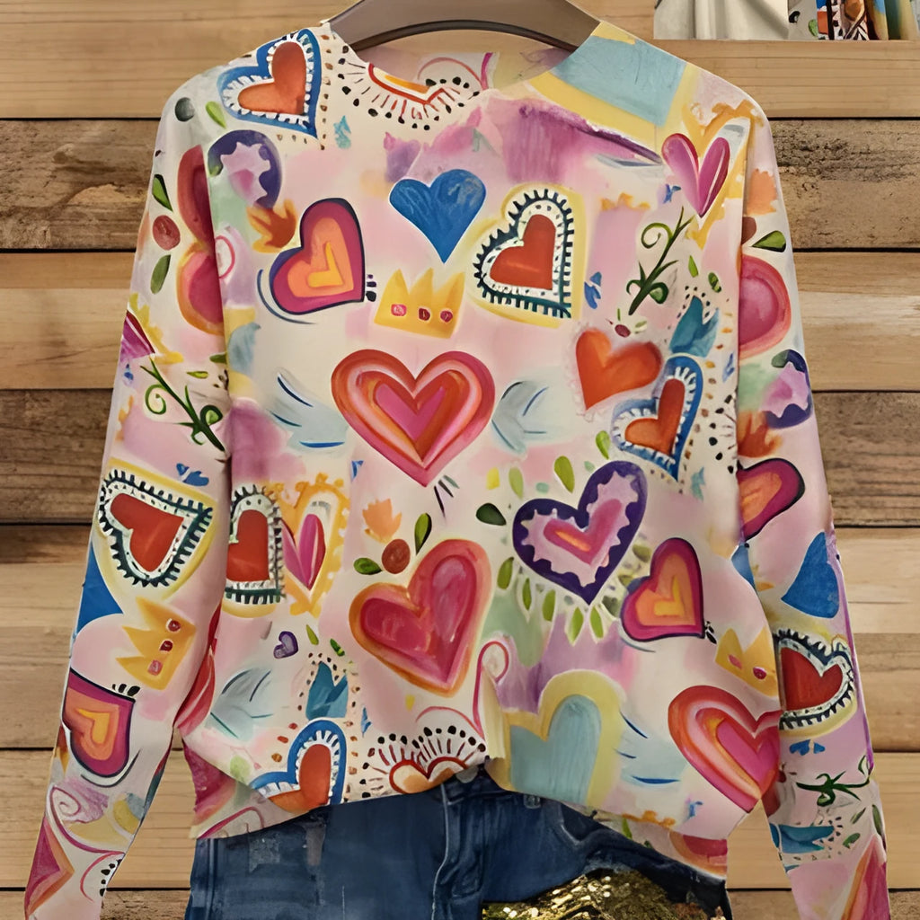 Loose fit digital printed lapel top in 95% polyester fabric available in sizes S to 5XL