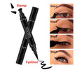 Black double-headed seal eyeliner with 2-in-1 waterproof formula and triangle seal tip