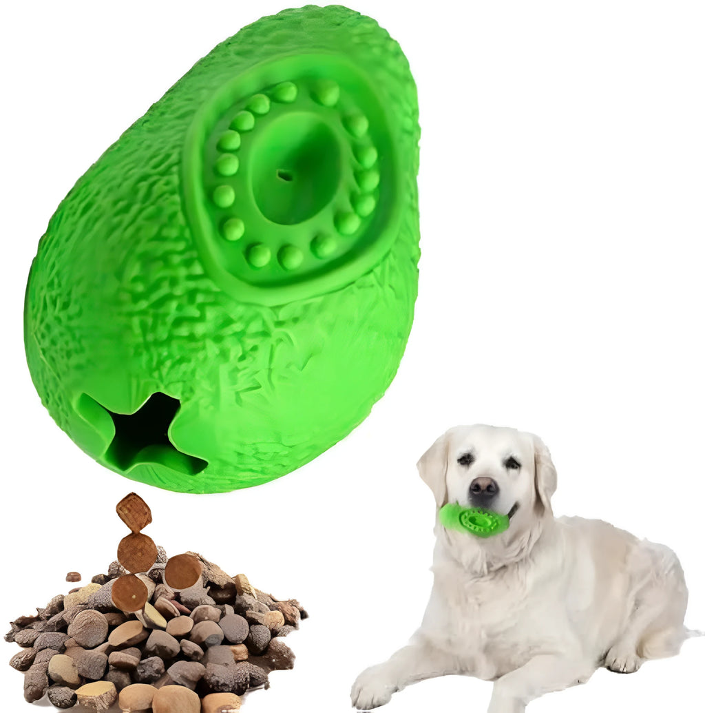 Green heavy duty natural rubber dog chew toy for aggressive chewers and large breeds.