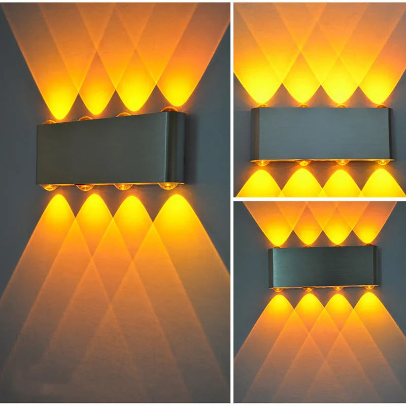LED modern corridor lamp with aluminium shade in silver or black, 180mm length for home lighting
