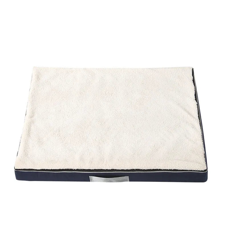 Removable washable memory sponge dog mat in khaki colour with thick 10cm cushion